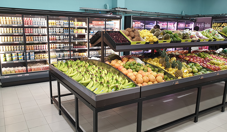 fruit and vegetable department of the Leader Price hypermarket in Abidjan, Ivory Coast