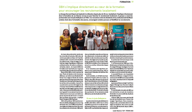 Article de GBH au Salon de l'emploi de la Réunion 