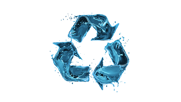 Logo économie circulaire avec de l'eau