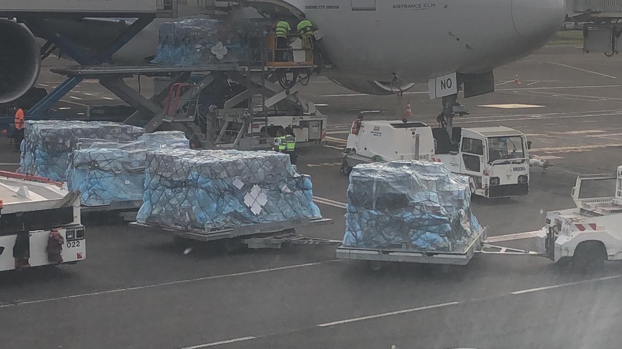 1.35 million masks donated by GBH to healthcare workers in French overseas departments and territories boarded a plane