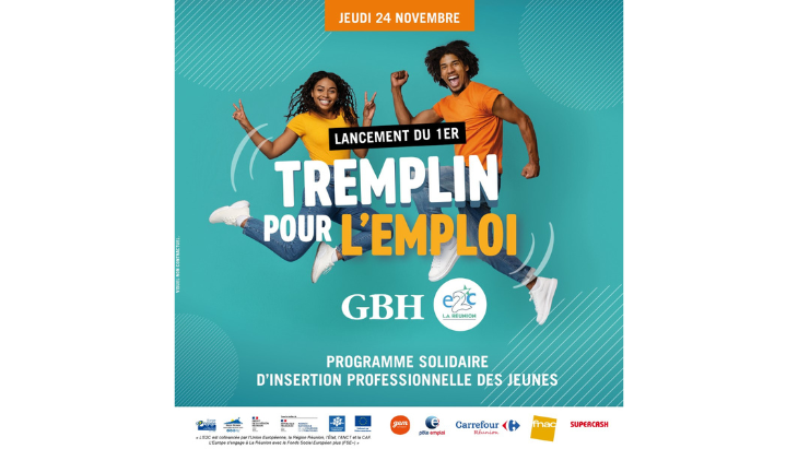 Affiche du dispositif "tremplin pour l'emploi" à la Réunion