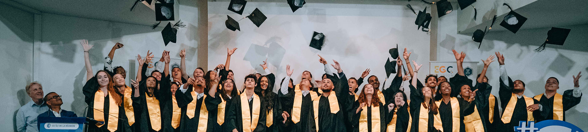 A group of students at their graduation ceremony